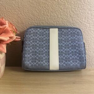 Coach signature jacquard cosmetic case